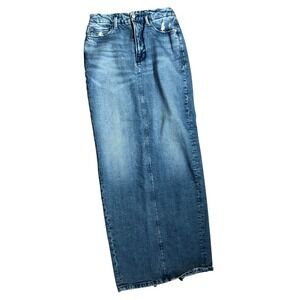 Good American Denim Jean Maxi Pencil‎ Skirt Adjustable Slit Zipper  Sz 4 $169